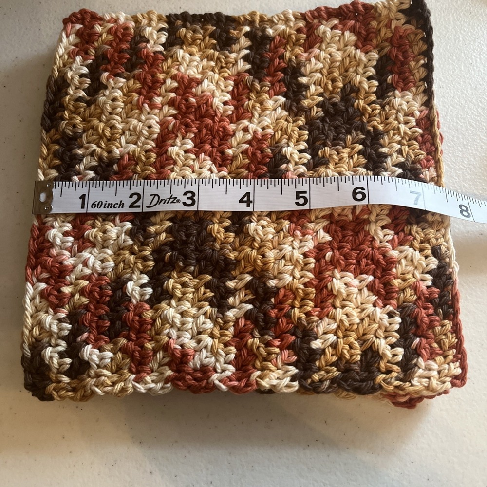 3 Piece Set 100% Cotton Handmade Multi Color Wash Cloths Or Dish Clothes - Picture 3 of 4